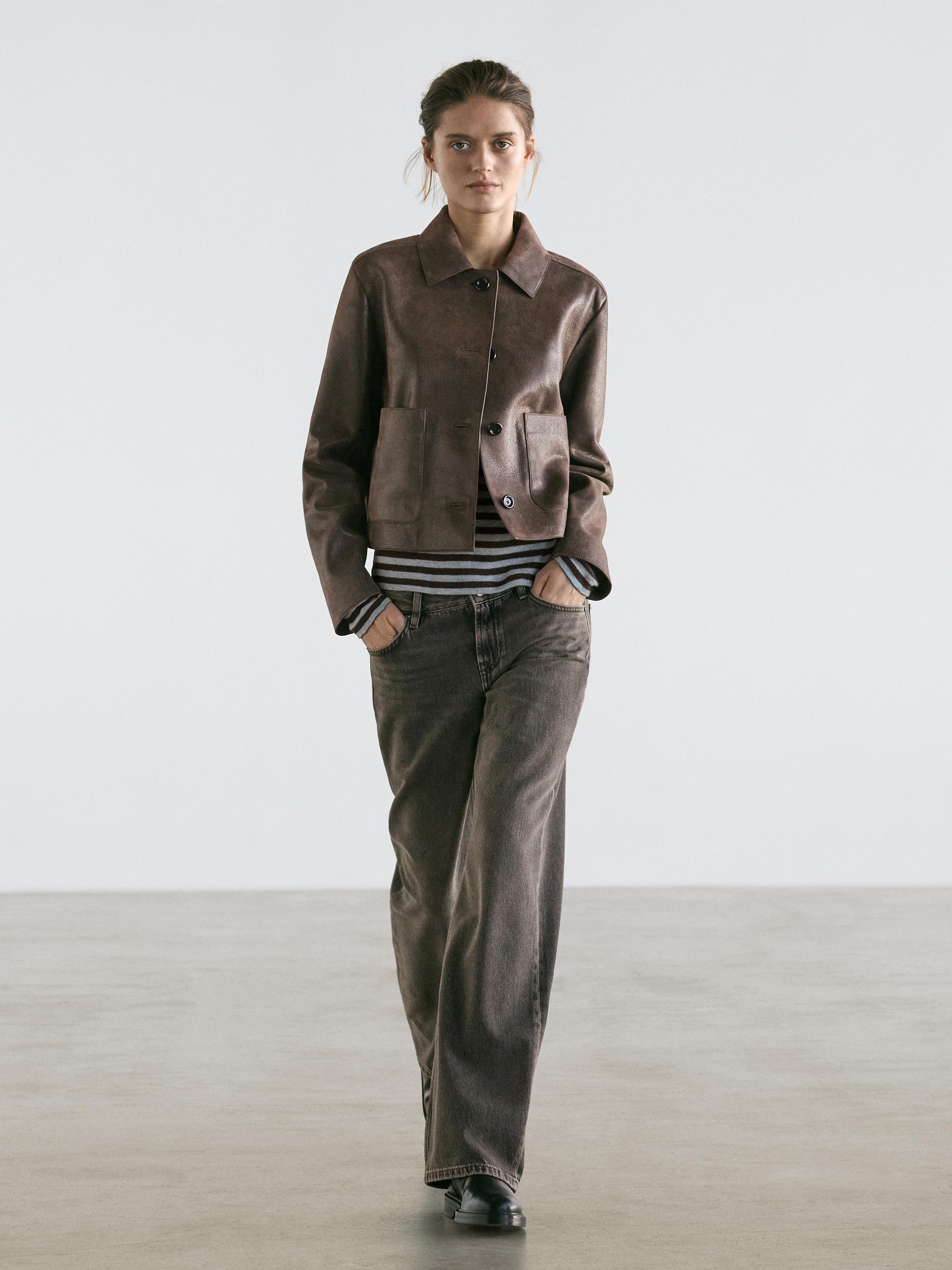 Suede leather jacket